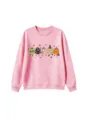 Cute autumn pumpkin graphic pink sweatshirt for kids, cozy long sleeve casual pullover top. - 110cm / Tops / Lotus root pink