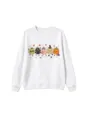 Cute autumn pumpkin graphic white sweatshirt for women and kids casual fall pullover top. - 120cm / Tops / White