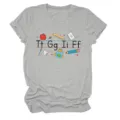 Casual grey short sleeve women t-shirt featuring cute school letters print design for daily wear. - S / Tops / Light Gray