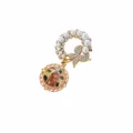 Elegant pearl butterfly rhinestone photo frame brooch pin for custom pictures and gifts. - Round Frame Brooch / Gold