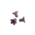 Close-up detail of purple shell powder trumpet flower loose beads for DIY jewelry making. - Purple - Two-Tone