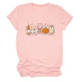 Cute medical cartoon print women's pink crew neck short sleeve t-shirt casual top. - S / Tops / Pink