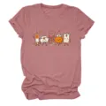Cute medical print women short sleeve t-shirt, casual funny crewneck top for daily wear. - S / Tops / Rose Gold