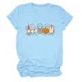 Women cute medical cartoon graphic short sleeve t-shirt, nurse hat stethoscope top casual - S / Tops / Light Blue (Graphic)