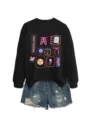 Radiology X-Ray long sleeve sweatshirt for women, casual autumn winter crewneck pullover top. - S / Tops / Black