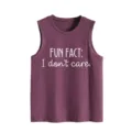 Camiseta sin mangas holgada casual para mujer con estampado divertido, ropa de verano cómoda. - S / Tops / Azul Vintage