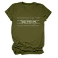 T-shirt de loisirs pour femmes vert olive a manches courtes imprime lettres design. - S / Hauts / Vert Armée (Lettres Blanches Graphique Couleur)
