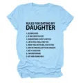 Hellblaues Damen T-Shirt mit kurzen Ärmeln und lustigem Buchstaben Druck runder Ausschnitt - S / Oberteile / Hellblau (Schwarze Schrift)
