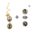 Graduation herdenkingsaccessoires set met foto hanger en broche speldjes voor geschenken - Hart Letter Badge Hanger / 3 Badges En Dubbele Stukken Set / Goud