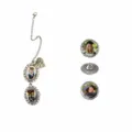 Gepersonaliseerde afstudeerfoto hanger ketting en speldjes set, herinneringssieraden cadeau. - Hart Letter Badge Hanger / 3 Badges En Dubbele Stukken Set / Zilver