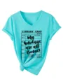 Dames V-Hals Korte Mouw T-Shirt Library Card Vakantie Volgeboekt Casual Top Shirt - S / Tops / Donkerblauw