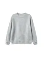Kids casual solid grey crewneck sweatshirt detail, soft fleece fabric for autumn and winter. - 120cm / Tops / Light Gray