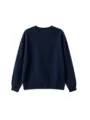Solid color kids crewneck sweatshirt detail, soft fabric, comfortable long sleeve activewear. - 120cm / Tops / Navy Blue