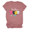 Teacher Mode On Women Graphic Short Sleeve T-Shirt Casual Cute Back to School Tee Top - S / Tops / Rose Gold (White Letters)