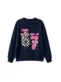 Kids birthday pullover sweatshirt, casual long sleeve crewneck top for children, cozy winter wear. - 110cm / Tops / Navy Blue