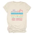 Estiva maglietta beige manica corta da donna con stampa tipografica motivazionale casual. - Taglia S / Top / Colore sabbia