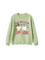 Kids Halloween sweatshirt light green too cute to spook pullover cute ghost graphic top - 110cm / Tops / Olive Green
