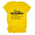 Maglietta casual da donna a maniche corti con scollo rotondo e stampa di testo divertente. - Taglia S / Top / Giallo