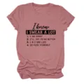 Maglietta donna manica corta in cotone vista dettaglio con stampa citazione divertente. - Taglia S / Top / Oro Rosa (Carattere Nero)
