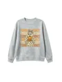 Kids Halloween ghost pumpkin graphic print sweatshirt long sleeve crewneck casual grey top - 110cm / Tops / Light Gray