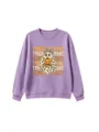 Cute Halloween Ghost Pumpkin Print Purple Long Sleeve Pullover Sweatshirt Casual Top - 110cm / Tops / Lavender