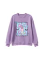 Casual cute ghost printed purple long sleeve sweatshirt for women and kids, stylish autumn top. - 110 / Tops / Lavender