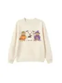 Cute Halloween cartoon bears print crewneck sweatshirt for kids, casual long sleeve top. - Tops / Sand / 110cm