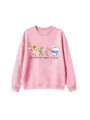Rosa süßer Cartoon-Lebensmittel-Druck lässiger Langarm Rundhals Pullover für Herbst Winter. - 110cm / Oberteile / Rosa
