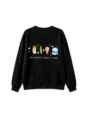 Schwarzes Sweatshirt mit niedlicher Cartoon-Lebensmittelgrafik für lässige Herbst-Winter-Kleidung. - 110cm / Oberteile / Schwarz