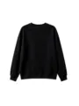 Solid black kids crewneck sweatshirt, casual long sleeve pullover for boys and girls autumn. - 120cm / Tops / Black