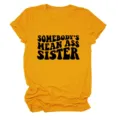 Senfgelbe Damen Kurzarm T-Shirt lässig lustig Slogan Druck Grafik Top Bekleidung Outfit. - S / Oberteile / Senfgelb (Schwarzer Text)