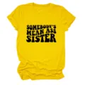 Lustiges gelbes Damen Kurzarm T-Shirt mit modischem Buchstaben Print und Freizeit Stil - S / Oberteile / Gelb (Schwarze Schrift)