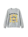 Felpa grigia casual con stampa di anatre carine e maniche lunghe per un look streetwear - 110 / Top / Grigio chiaro