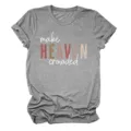 Casual gray women's short-sleeve t-shirt with inspirational print for daily wear. - S / Tops / Dark Gray