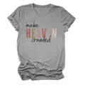 Casual gray short sleeve t-shirt featuring inspirational letter print, comfortable everyday wear for women. - S / Tops / Dark Grey (Black Text)