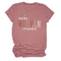 Women's casual short sleeve crewneck t-shirt with faith slogan graphic print mauve - S / Tops / Rose Gold