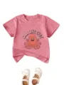 Pink short-sleeve baby t-shirt with cute octopus graphic and cool like that text print. - Peach