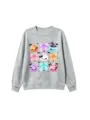 Sudadera gris linda con gráfico de albóndigas y lazo de Halloween para niños - 120 / Tops / Gris claro