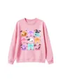 Joli sweat-shirt rose pour enfants avec des boulettes et des nœuds colorés pour la saison. - 120cm / Hauts / Rose