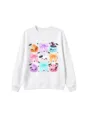 Sweat-shirt blanc à col rond avec motif graphique baozi mignon, parfait pour enfants en hiver. - 120 / Hauts / Blanc