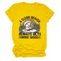 Damen lässige Freizeit Grafik Kurzarm T-Shirt gelb Neuheit Druck Top reguläre Passform - S / Oberteile / Gelb