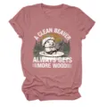 Nahaufnahme des lustigen Biber-Motivs und desweichen Stoffs dieses lässigen Kurzarm-Shirts. - S / Oberteile / Roségold