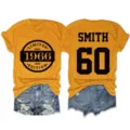 Γυναικείο casual κοντοmάνικο t-shirt σε μουσταρδί χρώμα με προσαρμοσμένη εκτύπωση. - S / Tops / Κίτρινο Μουστάρδας (Μαύρη Γραμματοσειρά)