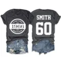Casual γυναικείο T-shirt σε σκούρο γκρι με τζιν σορτς και εξατομικευμένο σχέδιο. - S / Tops / Μελανζέ Γκρι (Λευκή Γραμματοσειρά)
