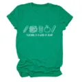 T-Shirt Femme Vert Manches Courtes Haut Imprime Enseignant Casual Vetement Quotidien - S / Hauts / Or Rose (Lettrage Blanc)