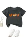 Kids grey short sleeve t-shirt featuring cute chicken graphic print and fun novelty slogan text. - 90cm / Tops / Dark Gray
