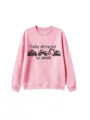 Rosa Kinder Sweatshirt Detail, niedlicher Fahrzeugdruck, lange Ärmel, Casual Stil. - 110 / Oberteile / Rosa