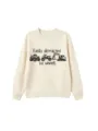 Lässiges langärmliges Sweatshirt mit Rundhalsausschnitt und coolem Grafikdruck für Kinder. - 110 / Oberteile / Sandfarben