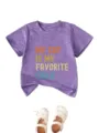 Kinder lila Grafik T-Shirt mit Katzen Zitat Druck und niedlichen Schuhen Detail - Lila