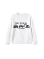 Weisses Sweatshirt mit rundem Ausschnitt und coolem Auto-Grafikdesign fuer den Alltag. - 110 / Oberteile / Weiß